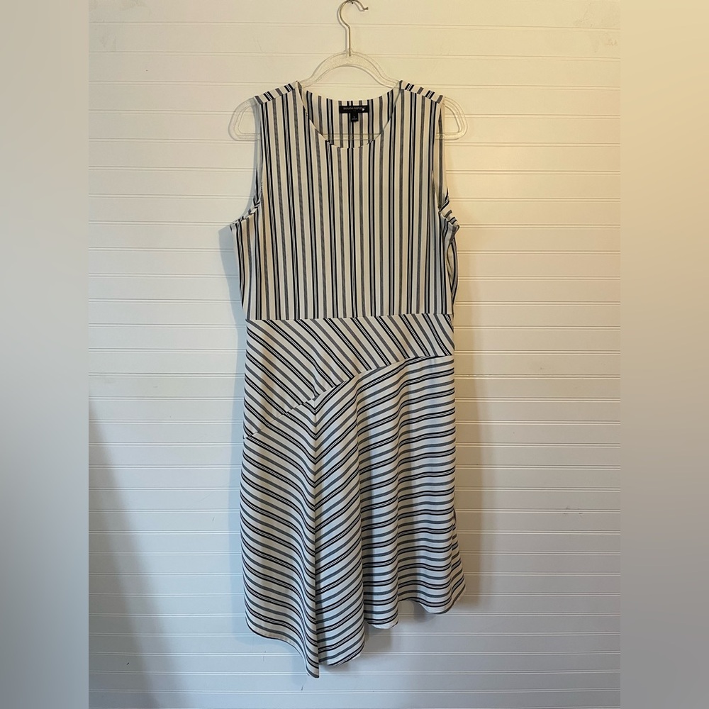 Banana Republic Asymmetrical Striped Sleeveless Dress Size Large
